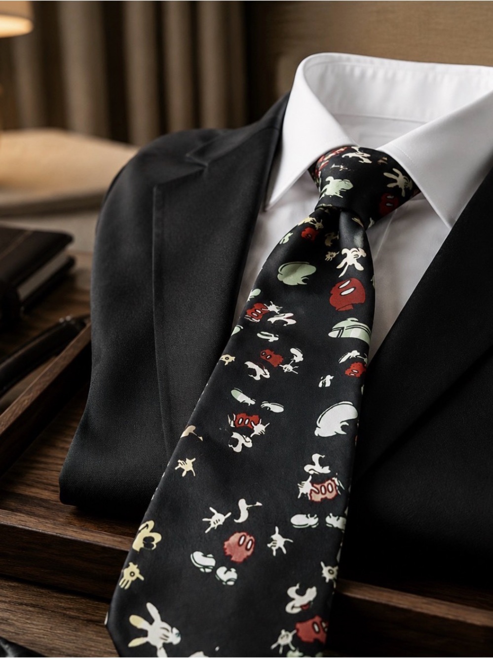 Disney’s Favourite Mickey Mouse Gold City Hand made Silk classic NeckTie